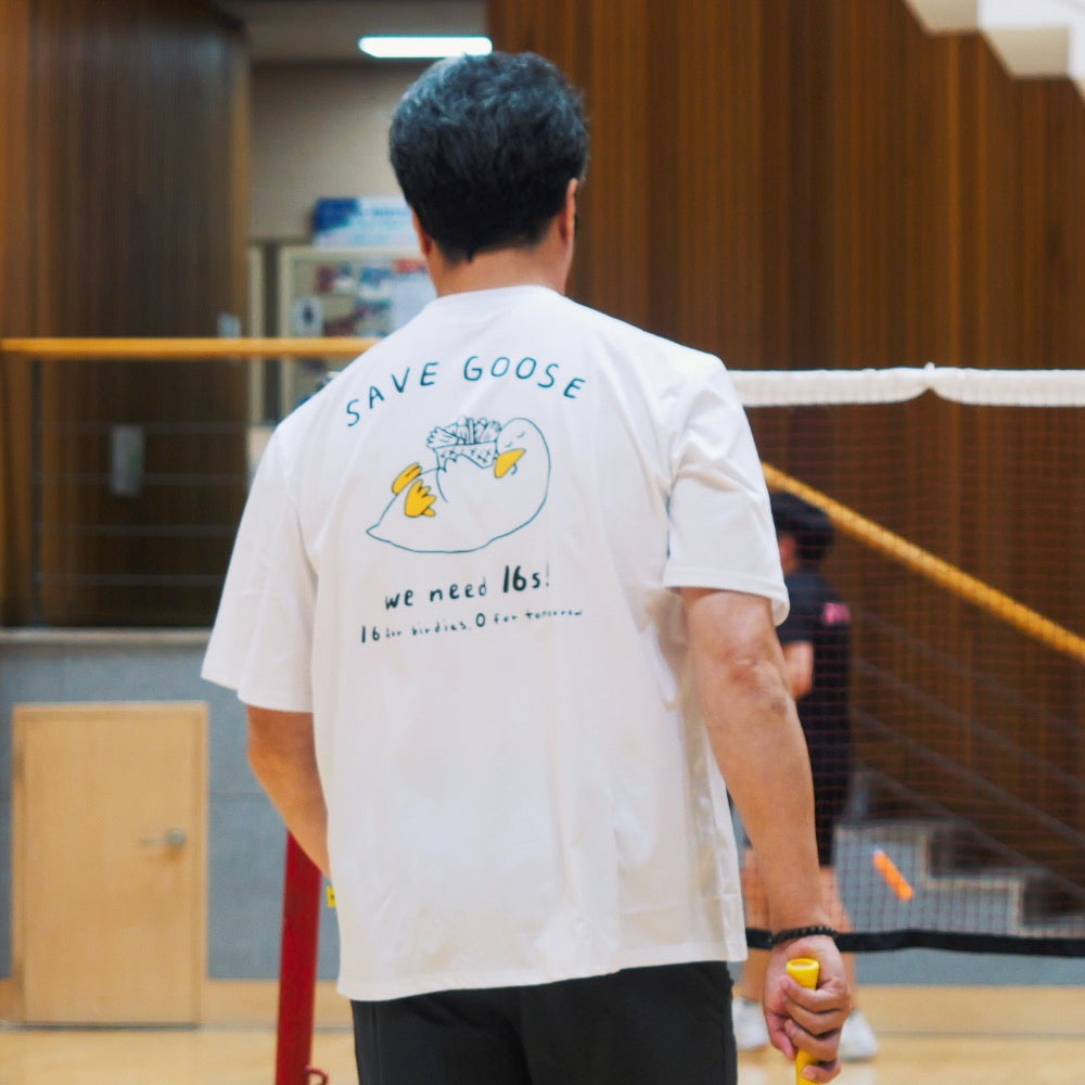 Badminton over Fit T-shirts 'Save the Goose'