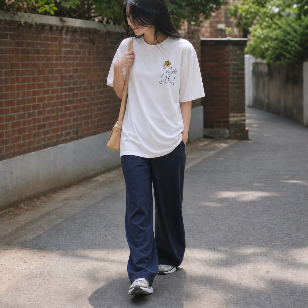 Badminton over Fit T-shirts 'Save the Goose'