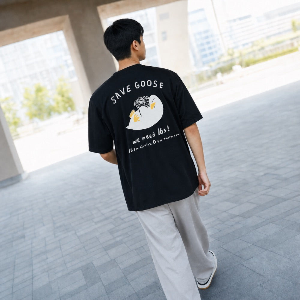 Badminton over Fit T-shirts 'Save the Goose'