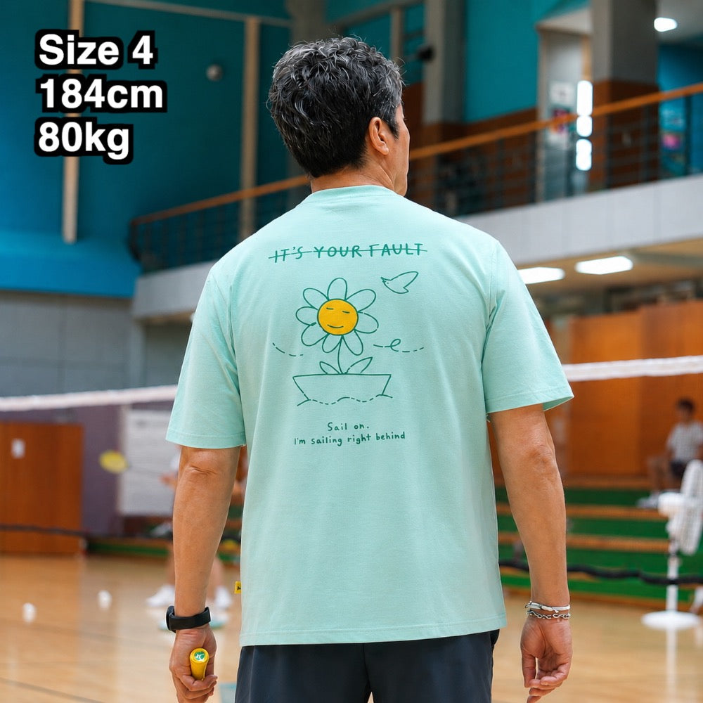 Badminton over Fit T-shirts Daisy on the Boat (COLOR)