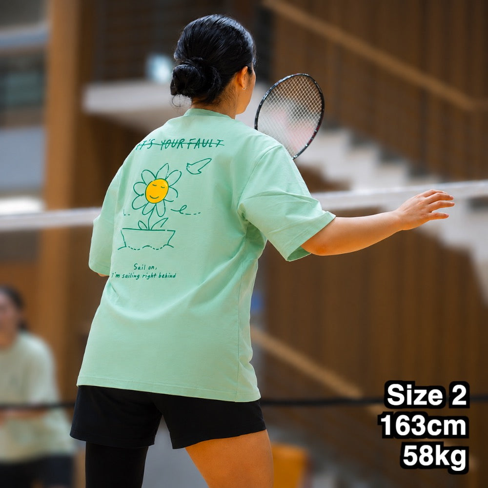 Badminton over Fit T-shirts Daisy on the Boat (COLOR)